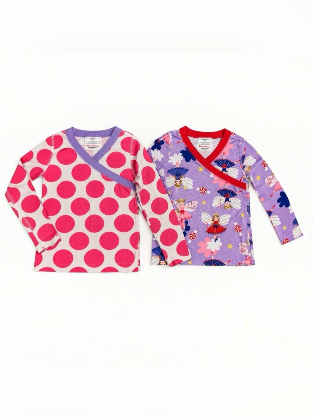 Hanna Andersson Girls Pajama Tops 2-Pack Lot Size US 3 / 90cm Pink & Purple